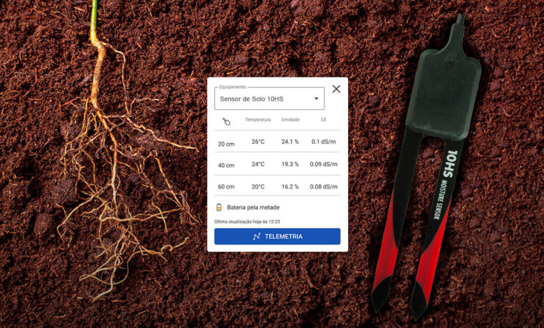 Sensor de umidade do solo - monitoramento do microclima da lavoura