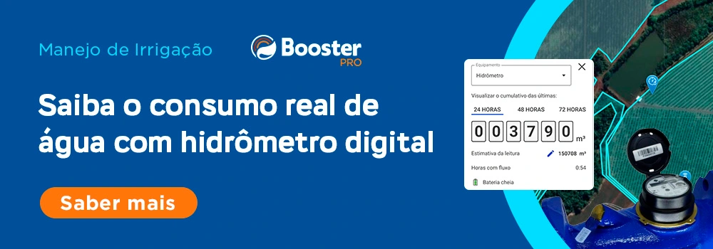 Hidrômetro digital - inteligência climática e monitoramento de irrigação BoosterPRO