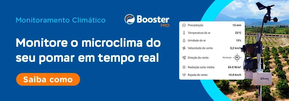 Monitoramento do microclima do pomar com BoosterPRO