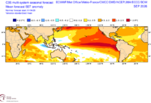 Previsão probabilística ENOS El Niño 2026 - Fonte NOAA